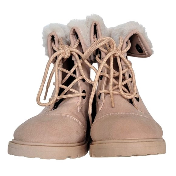 Blowfish Malibu Kids B143 Pink Blush Fur Top Boots Girls Little Kid Size 2 - Picture 5 of 12